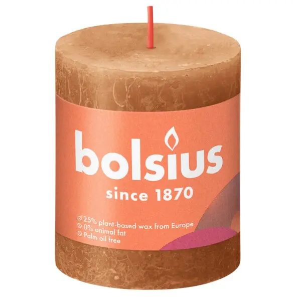 Bolsius Stompkaars Rustiek Shine 80/68 Spice Brown (per stuk)
