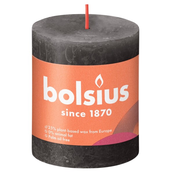 Bolsius Stompkaars Rustiek Shine 80/68 Stormy Grey (per stuk)