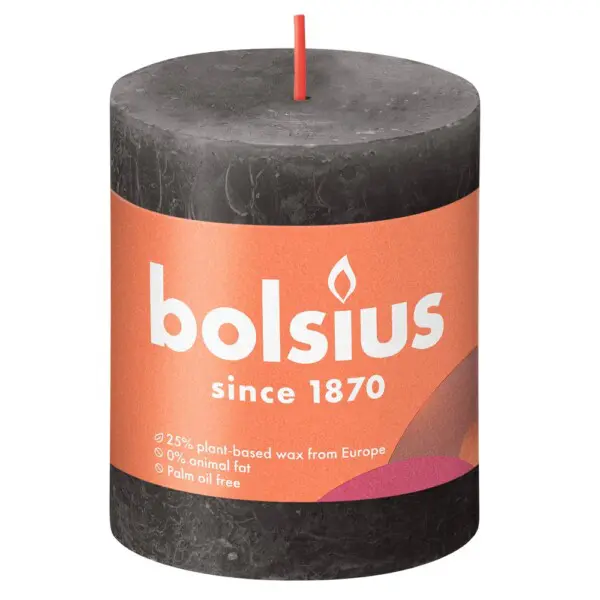 Bolsius Stompkaars Rustiek Shine 80/68 Stormy Grey (per stuk)
