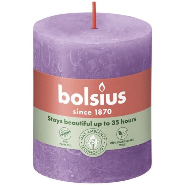Bolsius Stompkaars Rustiek Shine 80/68 Vibrant Violet (per stuk)