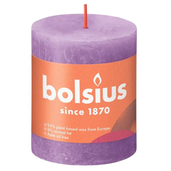 Bolsius Stompkaars Rustiek Shine 80/68 Vibrant Violet (per stuk)