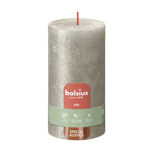 Bolsius Stompkaars Rustiek Shimmer 130/68 Champagne (per stuk)