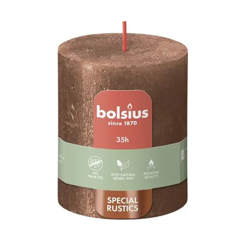 Bolsius Stompkaars Rustiek Shimmer 80/68 Copper (per stuk)