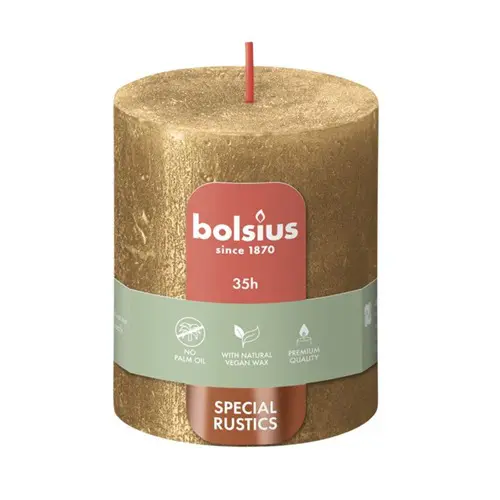 Bolsius Stompkaars Rustiek Shimmer 80/68 Gold (per stuk)