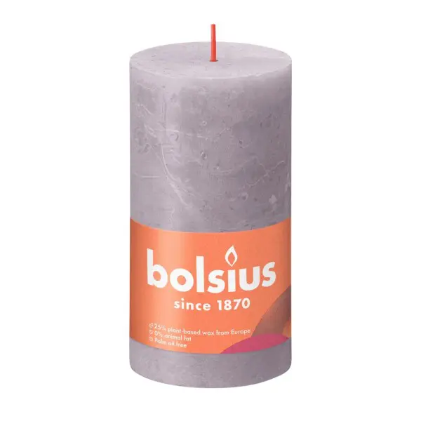Bolsius Stompkaars Rustiek 130/68 Frosted Lavender (per stuk)