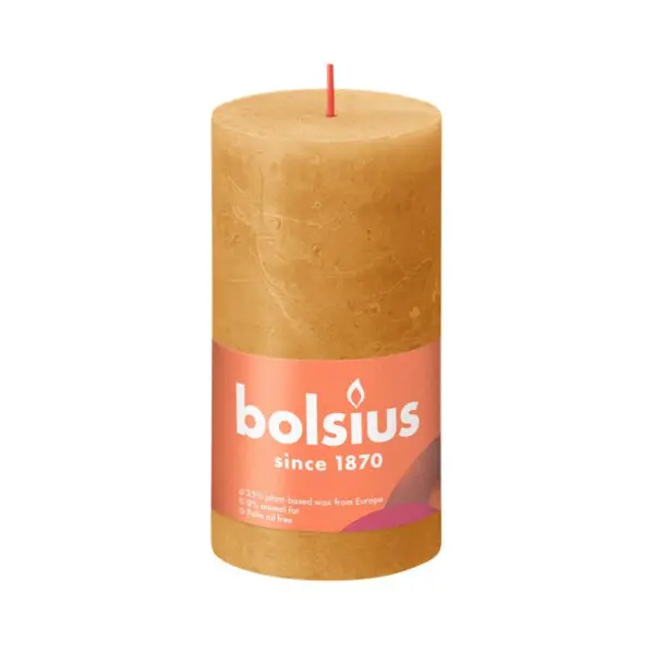 Bolsius Stompkaars Rustiek 130/68 Honeycomb Yellow (per stuk)