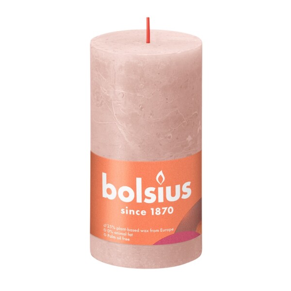 Bolsius Stompkaars Rustiek 130/68 Misty Pink (per stuk)