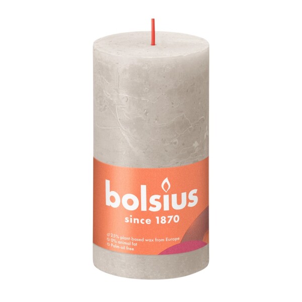 Bolsius Stompkaars Rustiek 130/68 Sandy Grey (per stuk)