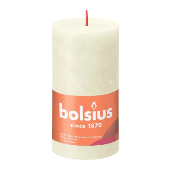 Bolsius Stompkaars Rustiek 130/68 Soft Pearl (per stuk)