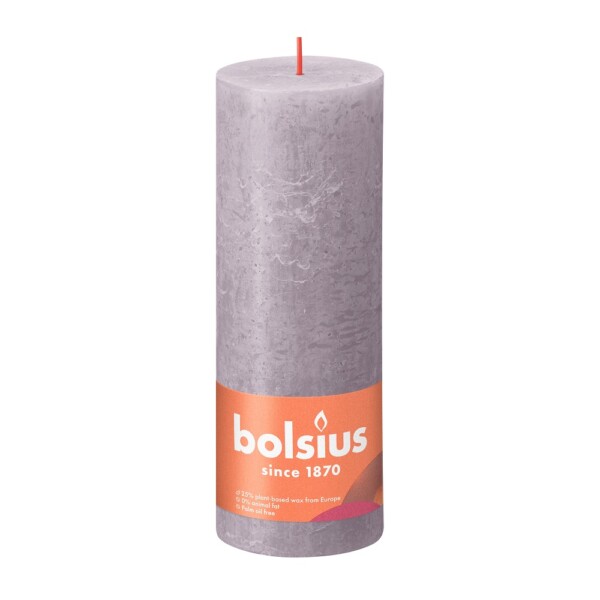 Bolsius Stompkaars Rustiek 190/68 Frosted Lavender (per stuk)