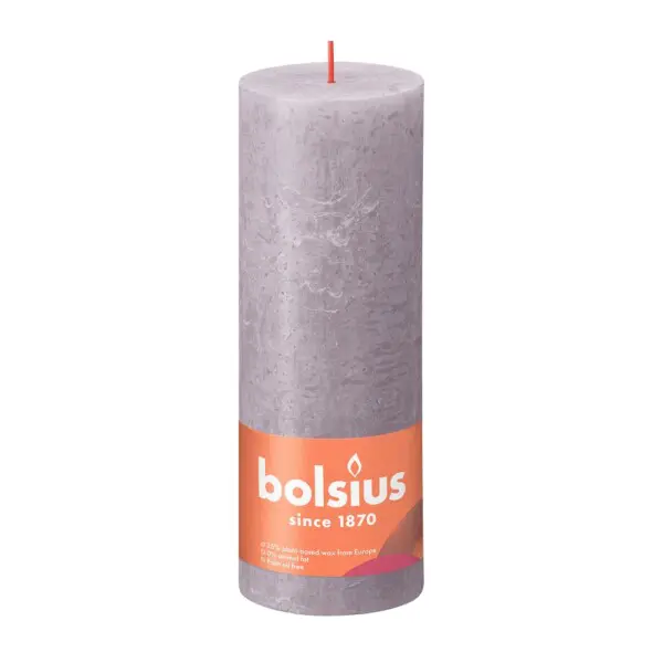 Bolsius Stompkaars Rustiek 190/68 Frosted Lavender (per stuk)