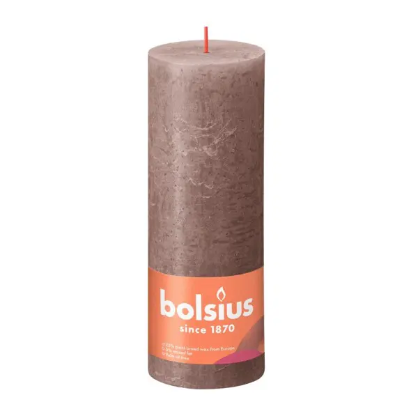 Bolsius Stompkaars Rustiek 190/68 Rustic Taupe (per stuk)