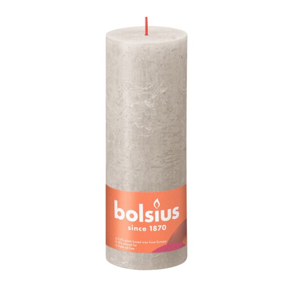 Bolsius Stompkaars Rustiek 190/68 Sandy Grey (per stuk)