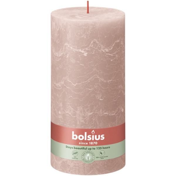 Bolsius Stompkaars Rustiek Shine 200/100 Misty Pink (per stuk)