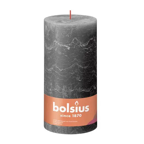 Bolsius Stompkaars Rustiek Shine 200/100 Stormy Grey (per stuk)