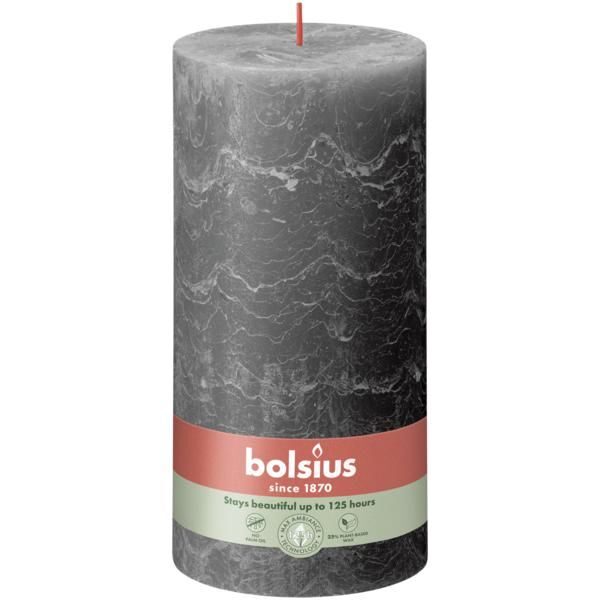 Bolsius Stompkaars Rustiek Shine 200/100 Stormy Grey (per stuk)