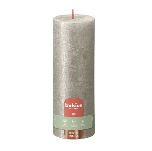 Bolsius Stompkaars Rustiek Shimmer 190/68 Champagne (per stuk)