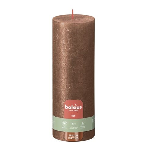 Bolsius Stompkaars Rustiek Shimmer 190/68 Copper (per stuk)
