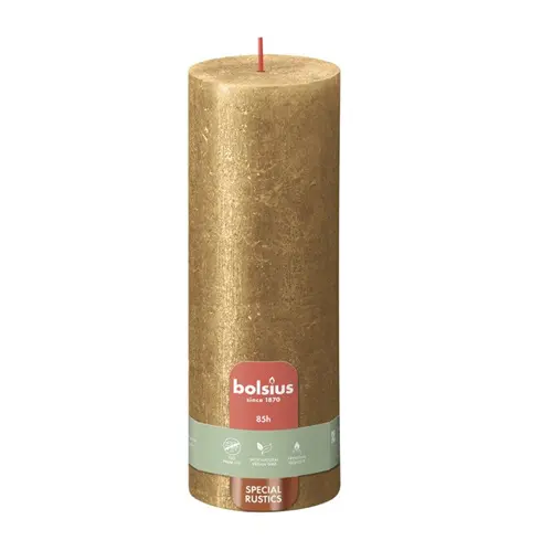 Bolsius Stompkaars Rustiek Shimmer 190/68 Gold (per stuk)