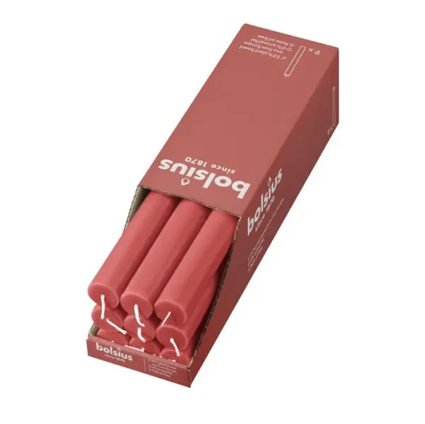 Bolsius Tafelkaars <br /> Rustiek Blossom Pink <br /> Ø 2.3 x 27 cm <br /> (per 9 stuks)