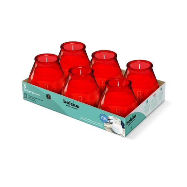 Bolsius Twilight Rood (6 stuks)