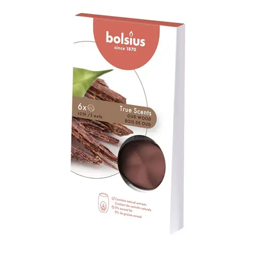 Bolsius Wax Melts True Scents Oud Wood (8 stuks)