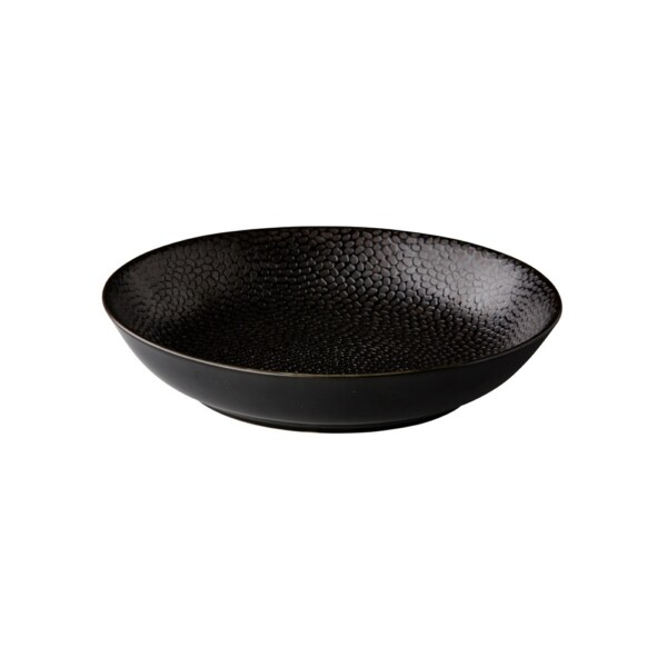 Coupe Dessertbord <br /> Diep Zwart Honeycomb <br /> Q Authentic Ø 21 cm