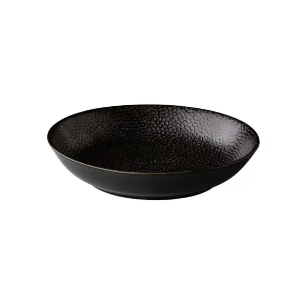 Coupe Dessertbord <br /> Diep Zwart Honeycomb <br /> Q Authentic Ø 21 cm