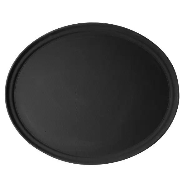 Ovaal Dienblad Antislip Zwart <br /> 56 x 68.5 cm