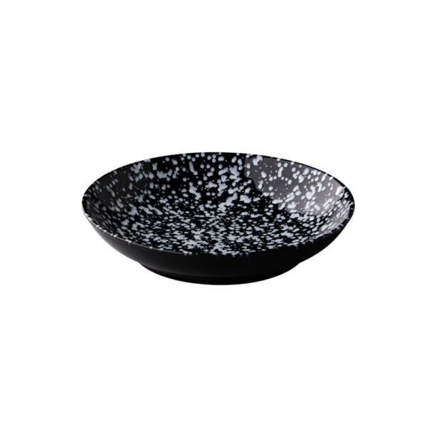 Diep Bord <br /> White Spots Zwart <br /> Q Authentic Ø 23 cm
