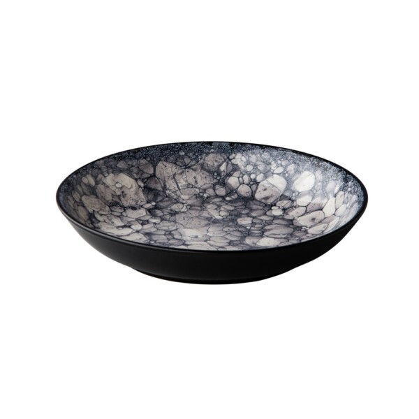 Diep Bord <br /> Zwart Bubbles <br /> Q Authentic <br /> Ø 21  x 4 cm