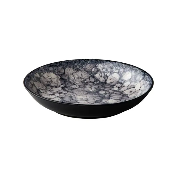 Diep Bord <br /> Zwart Bubbles <br /> Q Authentic <br /> Ø 21  x 4 cm