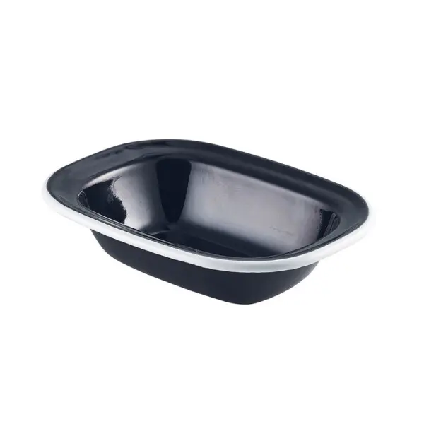Emaille ovenschaal Zwart/Wit 16 x 12 x 3,5 cm