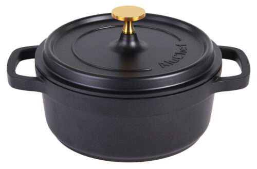 AluChef Cocotte rond - ø200mm - Zwart/Goud
