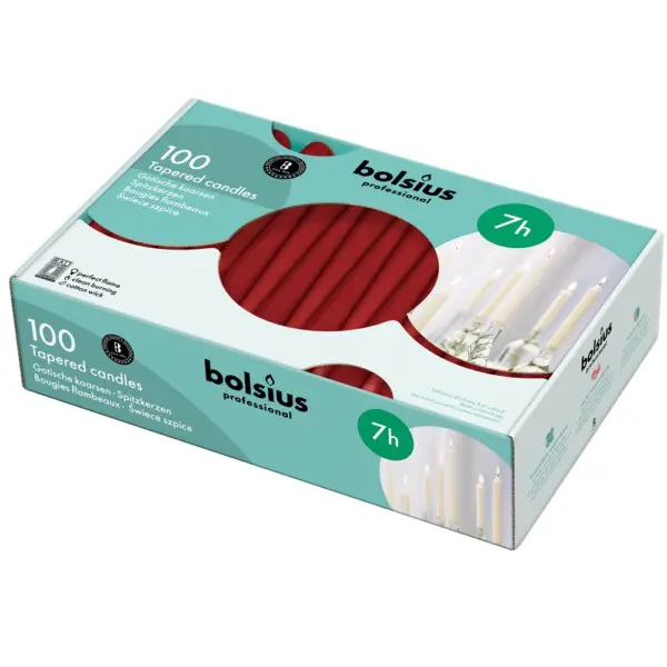 Bolsius Gotische Kaars Wijnrood (100 stuks)
