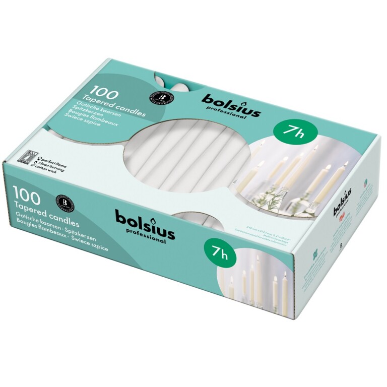 Bolsius Gotische Kaars Wit (100 stuks)