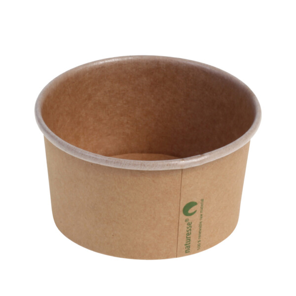 Kraft/PLA <br /> foodcontainer <br /> 240 ml Ø 9.6 x 5.1 cm <br /> (50 stuks)