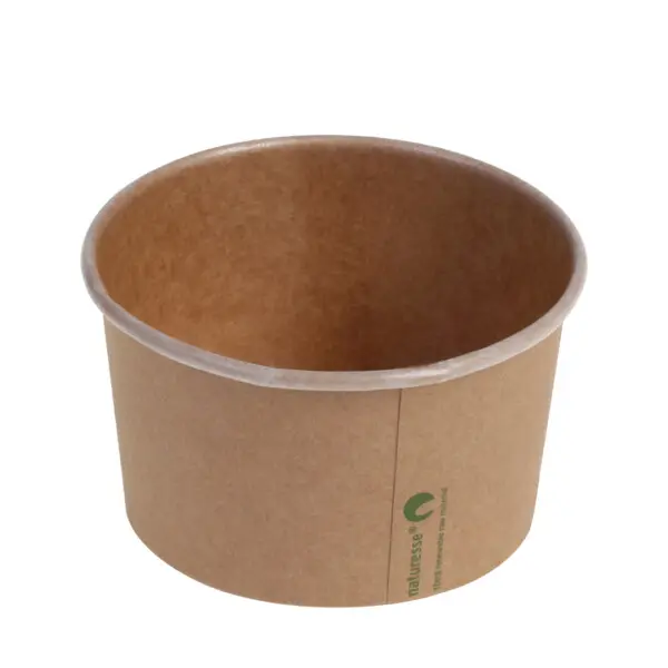 Kraft/PLA <br /> foodcontainer <br /> 360 ml Ø 10.5 x 6.1 cm <br /> (50 stuks)