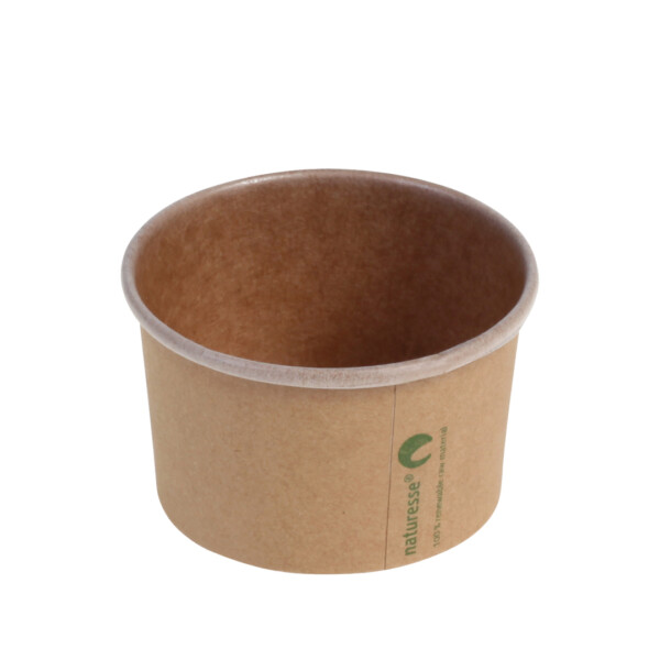Kraft/PLA <br /> foodcontainer <br /> 90 ml Ø 7.5 x 4.5 cm <br /> (50 stuks)