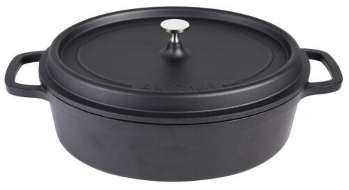 AluChef Cocotte ovaal - 350x290x100mm - Zwart