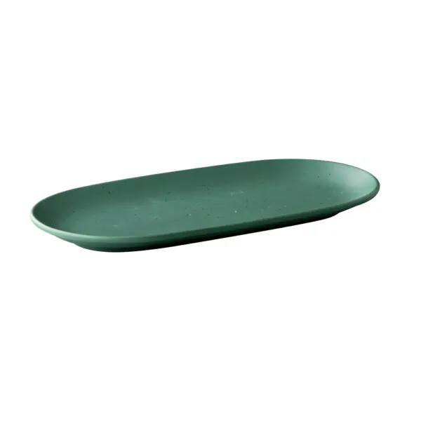 Serveerbord Ovaal <br /> Mat Groen <br /> Tinto Q Authentic <br /> Ø 30 x 15 cm