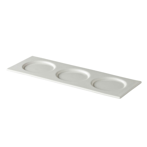 Q Fine China Presentatie- & Transportbord Met 3 Spiegels 38,5 x 14 cm
