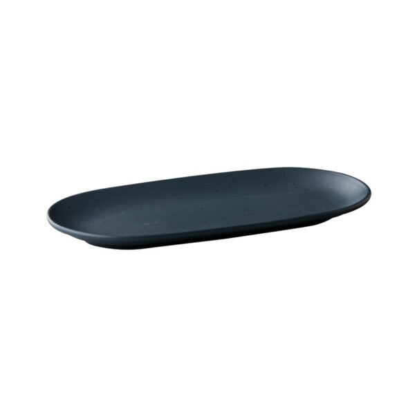 Serveerbord Ovaal <br /> Mat Donkergrijs <br /> Tinto Q Authentic <br /> Ø 30 x 15 cm