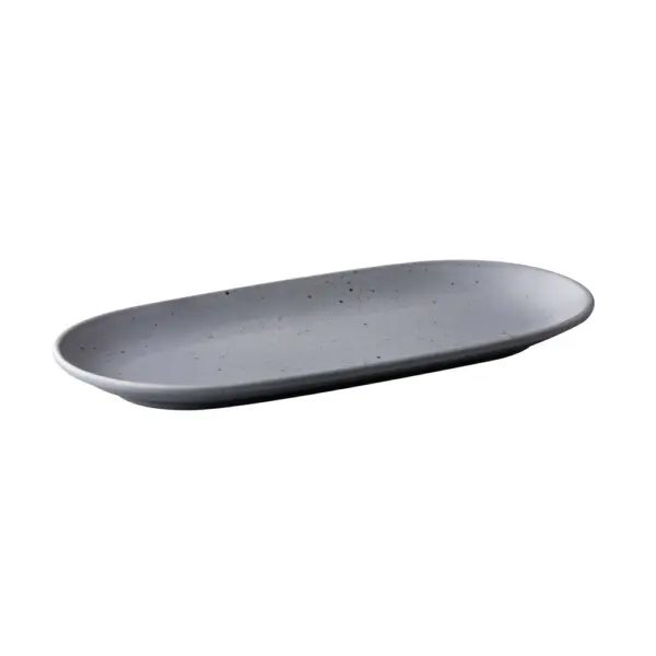 Serveerbord Ovaal <br /> Mat Grijs <br /> Tinto Q Authentic <br /> Ø 30 x 15 cm