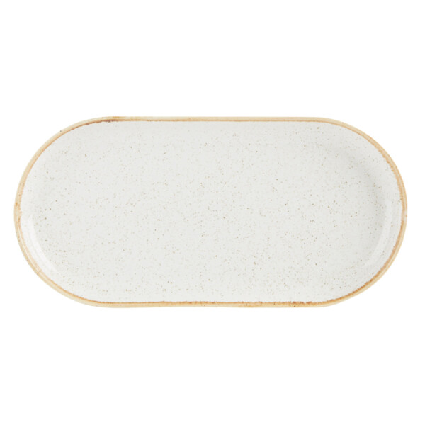 Smal Ovaal Bord Oatmeal <br /> 30 x 15 cm