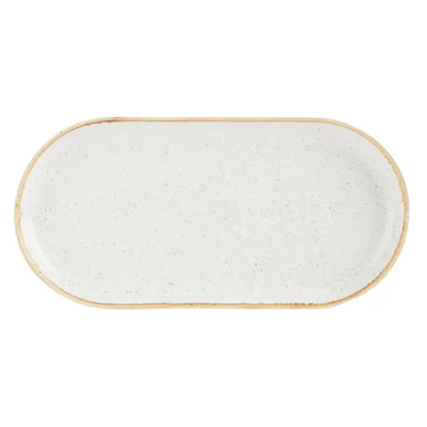 Smal Ovaal Bord Oatmeal <br /> 30 x 15 cm