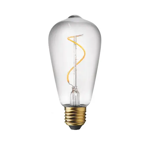 ST64 Swirl Bulb Clear Glass