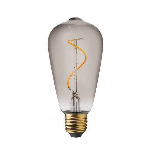 ST64 Swirl Bulb Smoked Glass