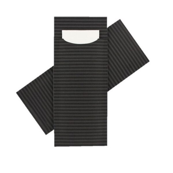 Standaard Bestekzakje <br /> Zwart Grijs <br /> 200 x 85 mm <br /> (per 3000 stuks)