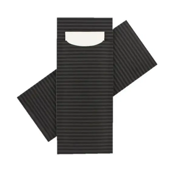 Standaard Bestekzakje <br /> Zwart Grijs <br /> 200 x 85 mm <br /> (per 3000 stuks)
